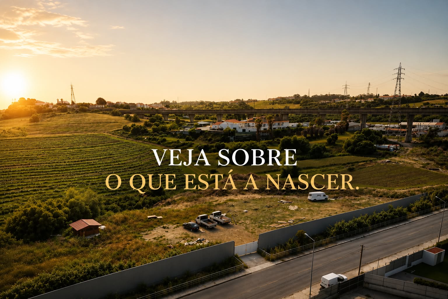 Terreno do Projeto Raízes com a frase veja sobre o que está a nascer